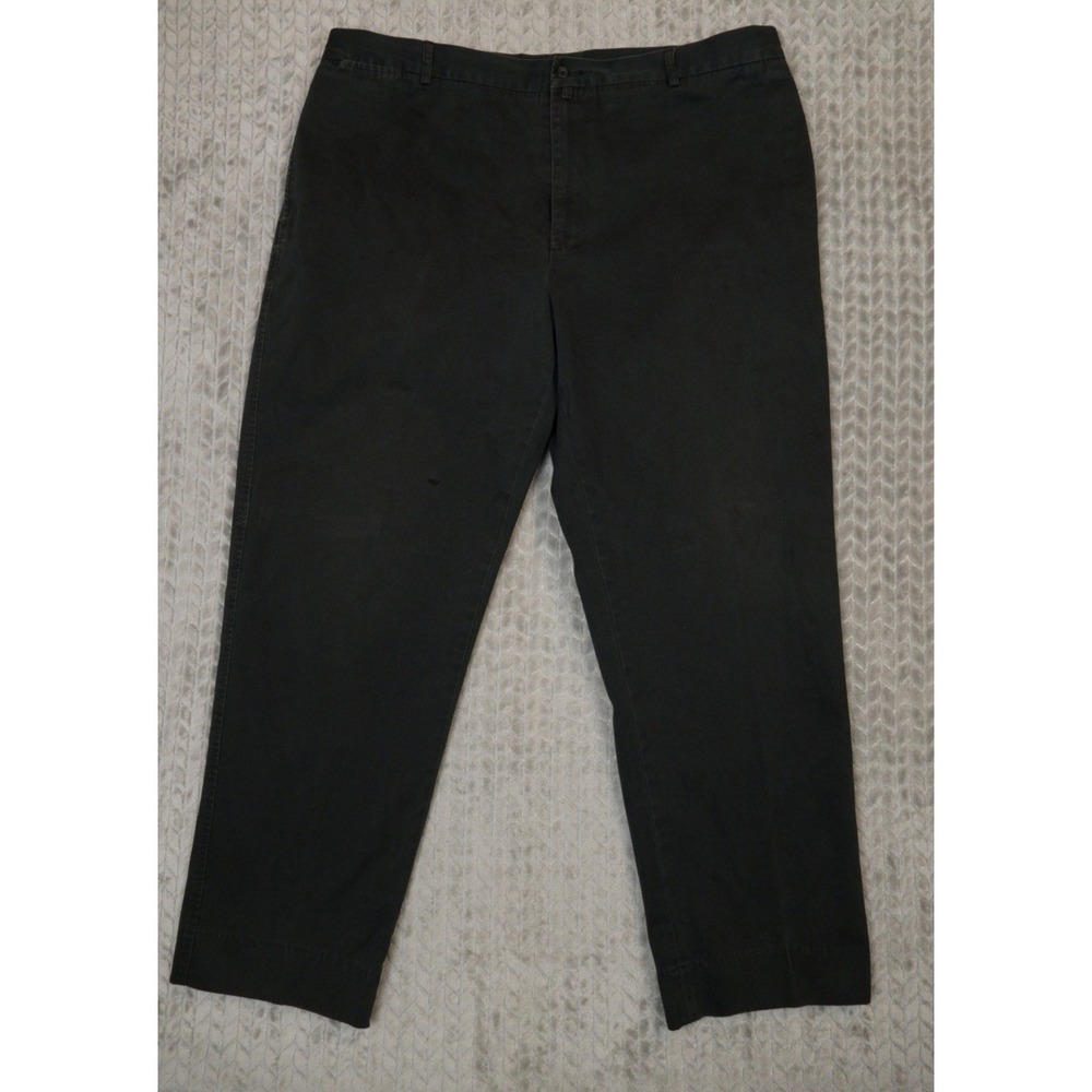 Faconnable Men's Black Straight Leg Chino Pants Cotton Size 44